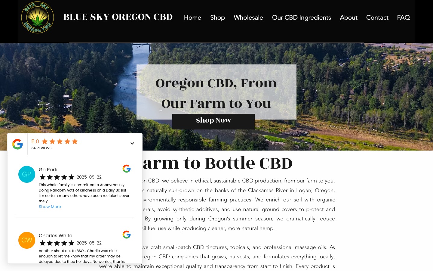 The current homepage